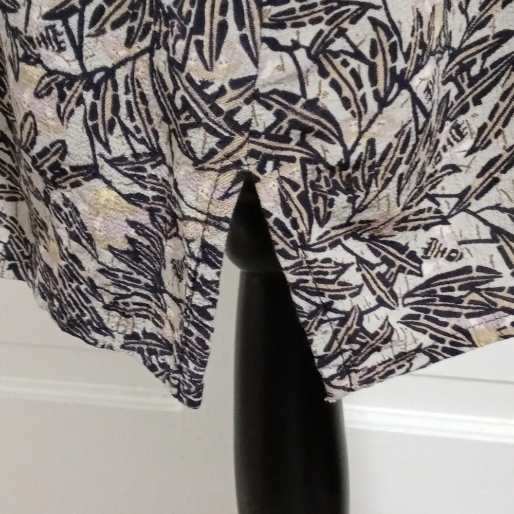 🖤VTG Flax by Jeanne Engelhart🖤 - Black/Tan Floral Print Sleeveless Dress - Picture 10 of 14